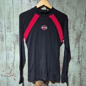 Harley-Davidson Black and Red Long Sleeve Top